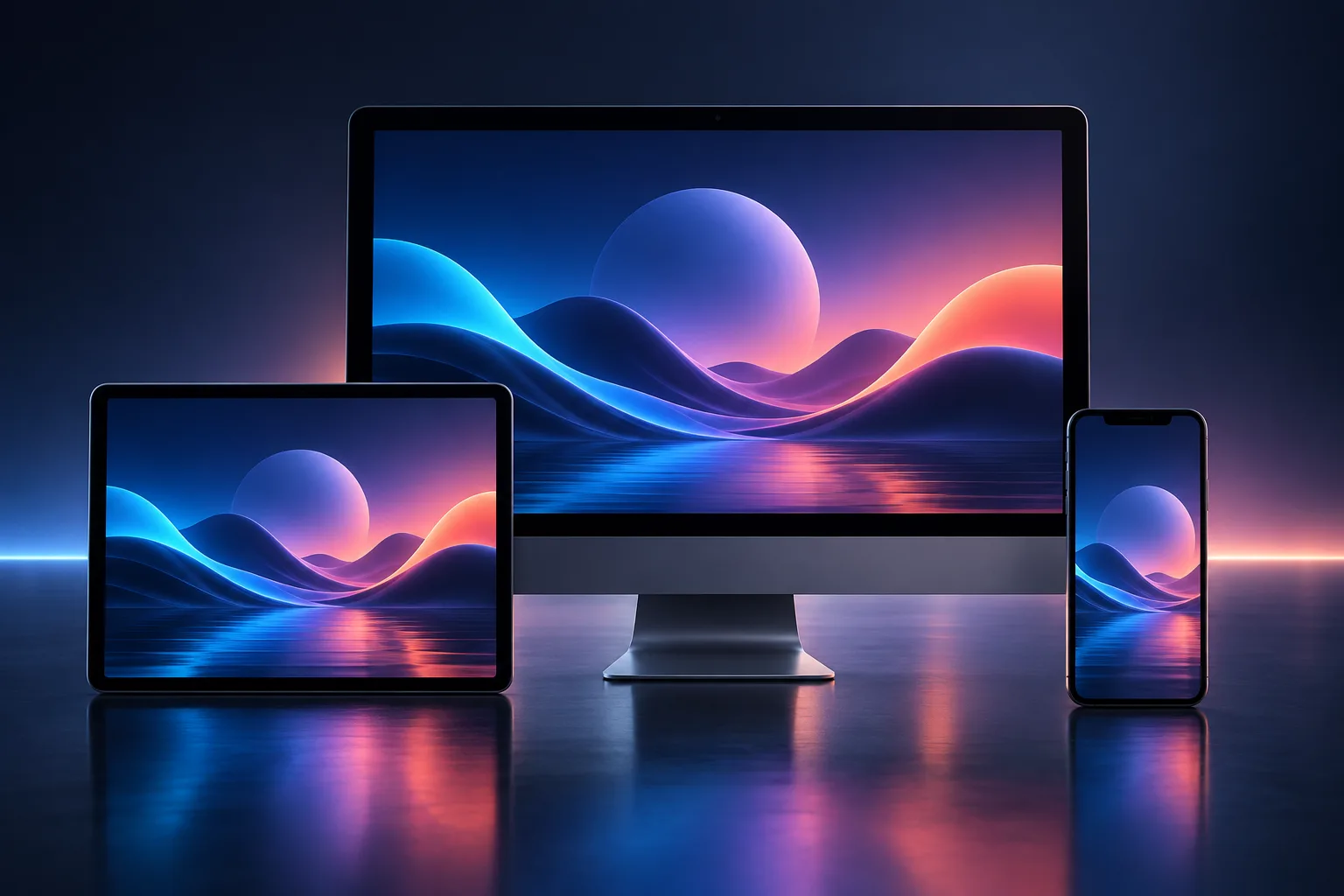 La misma web vista en monitor, tablet y móvil sin romperse