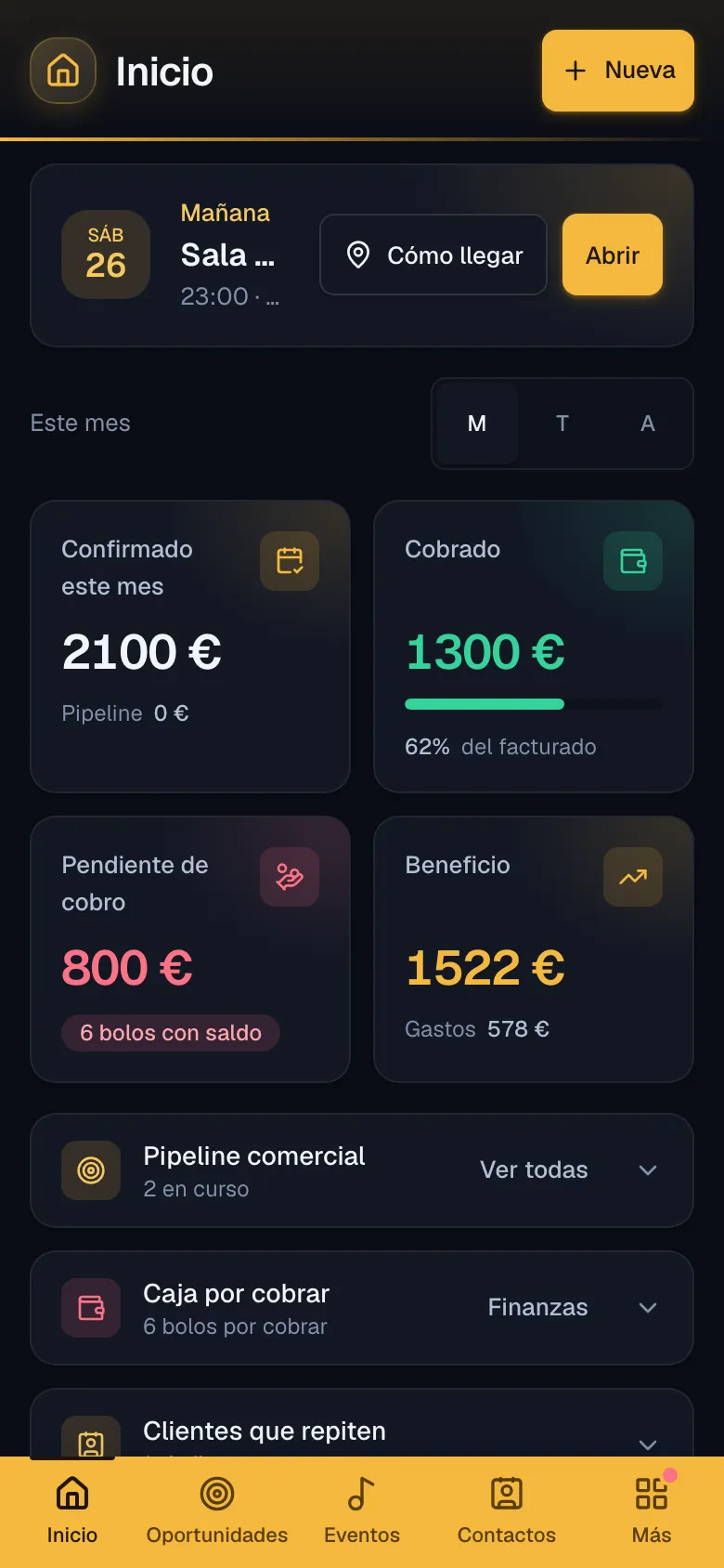 La pestaña Hoy de Inicio: las acciones pendientes ordenadas por prioridad y fecha