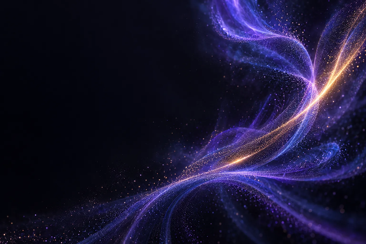 Composición abstracta de haces de luz violeta e índigo con un trazo ámbar sobre fondo negro, portada del boletín semanal de novedades de IA.